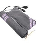 Heated Neck Pillow Cushion With Adjustable Electric Warmth For Relaxing Herbal Aroma And Sleep Support That Helps You Chill Out Fast, grey fabric with hose.