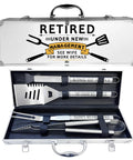 Heavy Duty Grillin Gift Set For Retired Men Dad Grandpa Boss Coworker Teacher BBQ Lovers Stainless Steel Grill Utensils