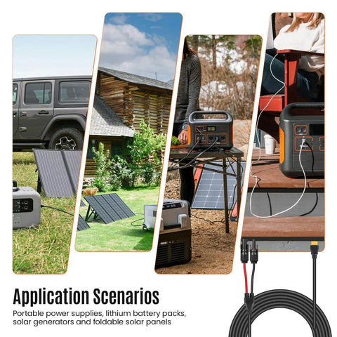 Application scenarios for 6 In 1 Solar Panel Connector Kit With DC5521 7909 8020 Anderson EC5 XT60 Adapters outdoors