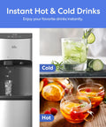 Water Dispenser For 5 Gallon Bottle With Nugget Ice Maker Hot And Cold Water UV Self Cleaning LED Touch Display shown