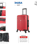 InUSA VASTY red 20-inch hardside carry-on luggage with trolley handle and four spinner wheels