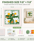 Beginner Punch Needle Kit With 9.8 Inch Frame, All In One Yarn Craft Set For Adults, Includes Punch Needle Tool, Scissors, Colorful Yarn And Simple Instructions, Green showing floral design and kit contents
