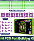 Glow In The Dark Fort Building Kit 140 Piece STEM DIY Castle And Tunnel Build Set For Kids Ages 4 5 6 7 8 Plus Great Christmas And Birthday Gift For Boys And Girls product display