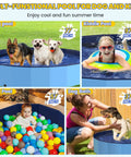 Foldable 57 Inch Pool For Dogs And Kiddos Non Slip Portable Plastic Tub Wading Pool For Large Dogs And Toddlers Outdoor Backyard Durable PVC