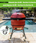 Set Of 4 Heavy Duty 3 Inch Swivel Caster Wheels With Drop Dead Quiet Bearings And Secure Threaded Stem Mount on Classic Joe Grill.