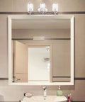 Essence 3 Light Bathroom Vanity Light Fixture In Chrome With Sand Clear Glass Shades Damp Location Rated Steel Construction