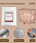 Dust Proof Moving Bag For Sofa And Boxes Clear 4Mil Virgin Plastic Odorless Heavy Duty Furniture Cover diagram and features