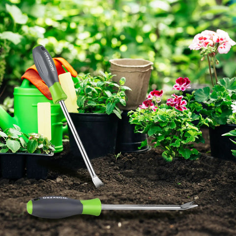 11.5 Inch Dandelion Weeder Puller Tool With Soft Grip Handle Stainless Steel Two Pronged Weeding Fork For Lawn Garden Farmland And Plant Beds Easy Root Removal