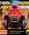 Epic 1:18 Scale RC Monster Truck with vibrant light show, water spray and dancing spins, designed for boys aged 4 to 7