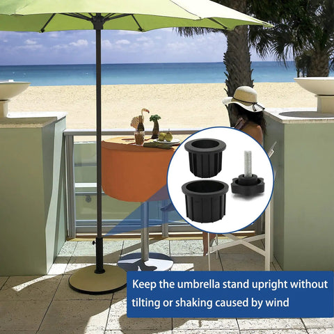 3 Pcs Umbrella Base Stand Replacement Parts Kit With M8 Threaded Knobs And Hole Ring Caps Includes 1.95 Inch And 1.55 Inch Ring Sizes for patio use