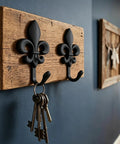 Top Shelf 2 Pack Black Wall Hooks for Kitchen and Bathroom, Vintage Farmhouse Decor, Heavy Duty and Sturdy Coat and Towel Hooks with Classic Matte Finish that brings Badass Charm to any Room with decorative key holder.