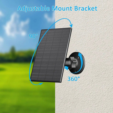 2 Pack Outdoor Solar Panel For Security Cameras With USB And USB C Charger IP65 Waterproof 360 Degree Adjustable Mount