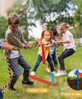 Kids playing with tug of war rope kit for field day and backyard fun for kids and adults, 20ft option, includes center line and flag.