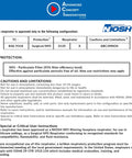 Technical specifications for N95 Duckbill Respirator Mask With Pouched Design For All Day Breathable Comfort Flexible Nosepiece And Headloops For A Secure Fit Blue Box Of 50 NIOSH Approved Made In USA