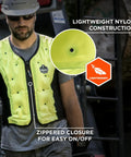 Stay Cool Without Breaking A Sweat With This Premium Dry Evaporative Cooling Vest Zip Front Design Size 4X Large shown in lightweight nylon construction.