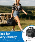 Portable Thermoelectric Cooler Warmer Bag 14 Liters being carried outdoors, compact design for road trips and camping.