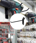 Built Tough Heavy Duty Slatwall Hooks Pack Of 50, 8 Inch Black Slatwall Accessories for garage and retail displays