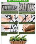 Installation steps for Four Pack 24 Inch Window Box Planters For Balcony Railings And Fences Outdoor Hanging Planters.