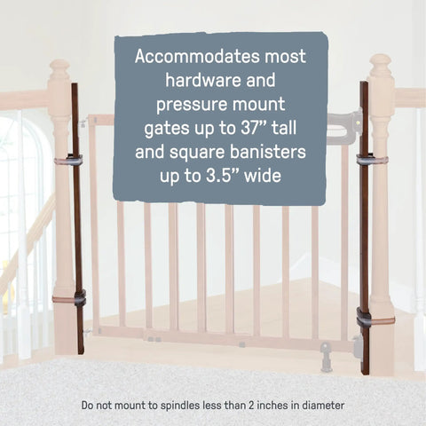 Banister To Banister Gate Mounting Kit For Round Or Square Banisters Up To 37 Inches Tall Fits Most Gate Hardware Installed