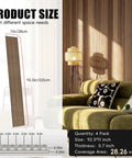 Level Up Your Studio Vibe With These 4 Pack 3D Wood Slat Wall Panels In Natural Walnut, 92.5x11 inches, peel and stick acoustic panels.