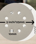 5 Inch Wet And Dry Sanding Discs Set Hook And Loop 54 Pcs Silicon Carbide With Grits 80 Through 3000 Includes Tack Cloth