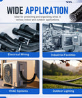 Rock Solid Black Liquid Tight Flexible Conduit For Electrical Wiring And Cable Management 25 Foot 1 Inch in multiple applications.