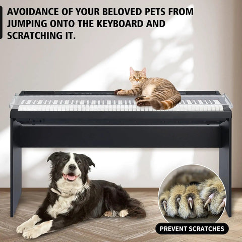 Clear Acrylic Dust Proof Protective Cover Lid For Yamaha P Series Digital Pianos And Keyboards preventing pet scratches