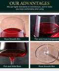Hand Blown 19Oz Premium Titanium Crystal White Square Wine Glasses Set Of 4 With Long Stems Ultra Thin Walls advantages