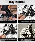 Four Pairs Bike Brake Pads Kit With Pins And Springs For Mountain Bikes installation steps shown on disk brakes