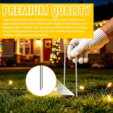 Heavy Duty 6 Inch Landscape Staples 11 Gauge Galvanized Garden Pins for Weed Barrier Fabric and Irrigation Tubing