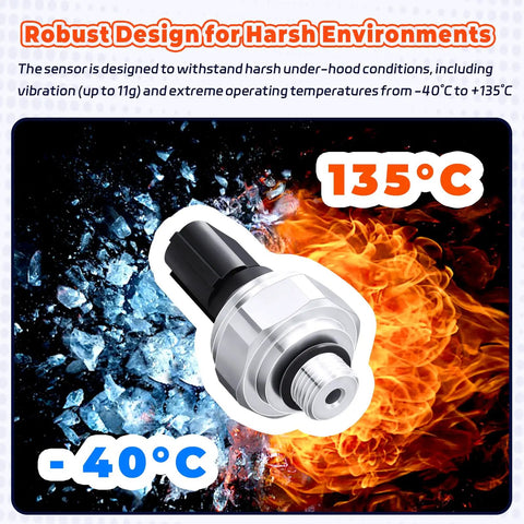 AC Pressure Sensor Replacement for Honda Accord Odyssey and Acura Models, temperature range -40°C to 135°C