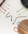200-Piece Bead Ball Chain Keychains Bulk For Hanging Decor And Jewelry Making Includes Connector Clasp And Storage Box Each Chain Measures 3.9 Inches Bead Diameter 2.4mm Perfect For Crafts And DIY Projects. assorted metal bead ball chains with connector clasps