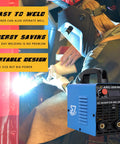 Portable 110V DC Inverter Stick Welder for Beginners and Home Projects displayed in use, featuring easy knob controls and compact design