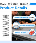 5-pack stainless steel compression springs, 0.5mm wire, 5mm OD, 25mm length