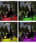 Multicolor LED Golf Cart Canopy Lights Kit With Remote, 2 Pack, 47.25 Inch Underglow Roof Lights in red, green, yellow, and pink