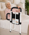 Elderly woman using Heavy Duty Bed Rails for Elderly and Seniors Safe Bed Cane with 350LBS Capacity ASTM F318624 Certified