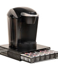 36 Pod Single Serve Coffee Pod Drawer Organizer For Your Countertop With Removable Dividers, Metal Build With A Slick Black Finish