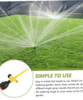 Adjustable Rotary Sprinkler for Automatic Garden Watering on green lawn with durable plastic rotating head in operation.
