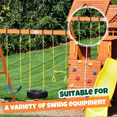 Beefy Heavy Duty Swing Set Brackets Kit With Snap Hooks And Attachments For Four By Six Beam Wooden Sets Black 4 Pcs Metal Swing Hanger Connectors For Outdoor Fun And Easy Assembly