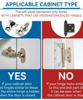 Image showing hidden cabinet hinges for 10 Pack Soft Close Cabinet Hinges Adjustable Hydraulic Slow Damper for kitchen and closet doors.