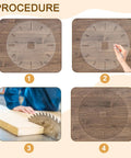 No Sweat 12 Inch Circle Clock Router Template For DIY Woodworking Crafts, Premium Thick Acrylic Clock Face Stencil shown in procedure steps.