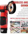 Ultra Fast Mini Cordless Angle Grinder 19500 RPM With Dual Batteries, 76mm Handheld Cutter showcased with features
