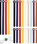 Must Have 150 Piece Cable Tie Set With 4 6 8 10 Inch Reusable Hook And Loop Wire Straps In Assorted Colors displayed on white background