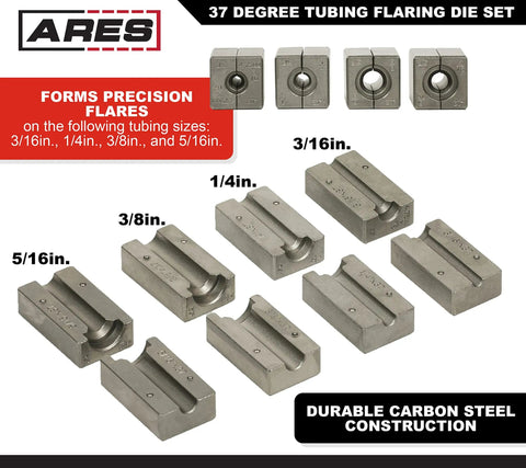 Pro Level 37 Degree Flare Die Set For Brake Line Kits With Seven Fast Swap Forming Dies And Sturdy Turret Base Built To Lay Down Crisp Clean Flares On Standard Brakeline Tubing For Weekend Grinders