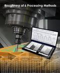 Pocket Size Surface Roughness Comparator Set With 30 Specimens Ra0.05 To 12.5mm Microfinish Gauge shown with machining tool.