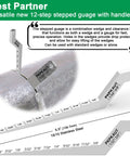 Three Pack Four Inch Welding Wedge Set For Pipe Fitting And Metalwork with 12-step gauge on a pipe