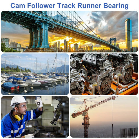 Cam Follower Track Runner Bearing CF12-1/KR32 collage; chrome steel, 32mm roller, M12 stud.