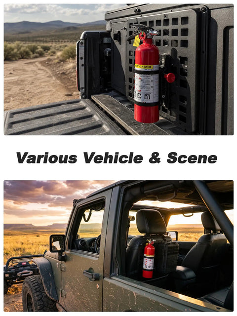 Quick Pull Molle Panel Fire Extinguisher Mount With No Fuss Quick Draw Pin For Lightning Fast Access And Rock Solid Universal Fit On One To Two Inch Slots Built For Road Trip Ready Crews