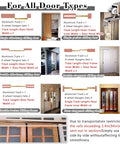 Rock Solid Double Bypass Sliding Barn Door Hardware Kit With Ten Foot Aluminum Track And Eight Slick Gliding Wheels For Heavy Loads That Delivers Zero Fuss Wall Mount Setup For Home Office Or Workshop Spaces, showcasing various door types with specific track setups.