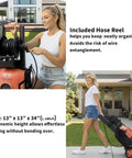 Woman using Beast Mode Cleaning Power With 5000 Max PSI Pressure Washer Touchscreen Control And Foam Cannon on driveway